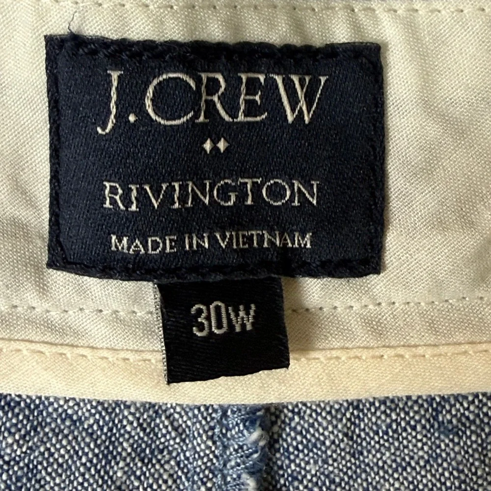 J Crew Rivington Shorts Mens 30 Blue Linen Cotton Blend Casual Preppy Fits 32x11